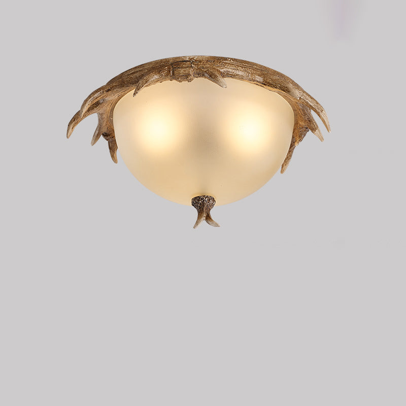 Contemporary Retro Antler Resin LED Flush Mount Light for Bedroom