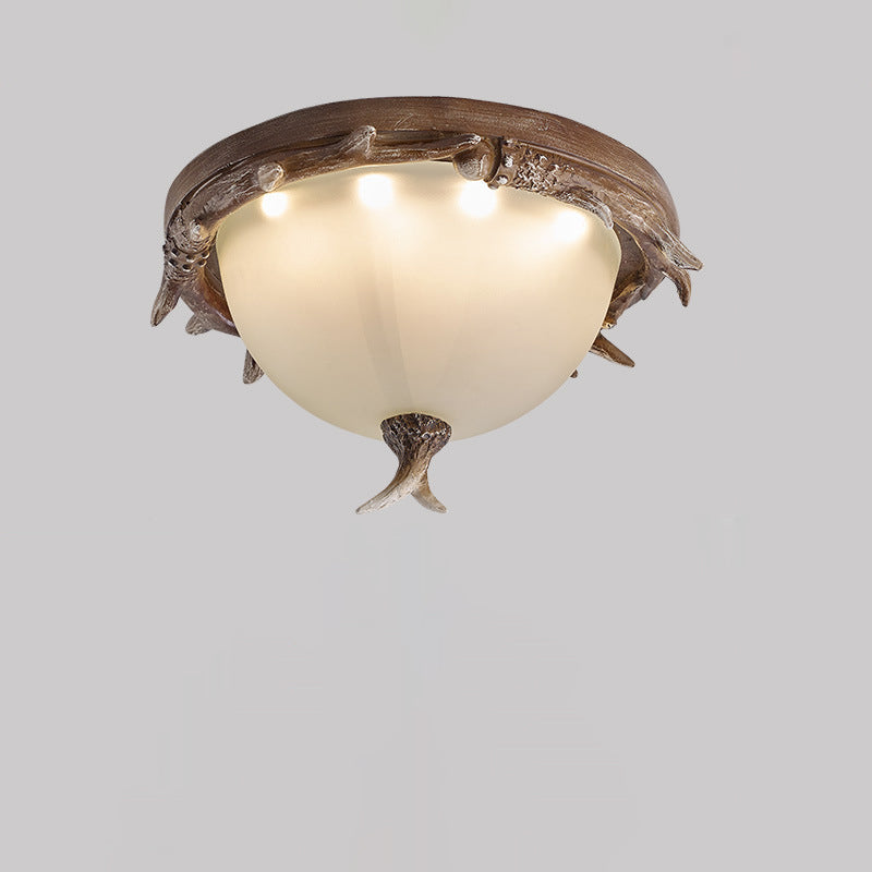Contemporary Retro Antler Resin LED Flush Mount Light for Bedroom
