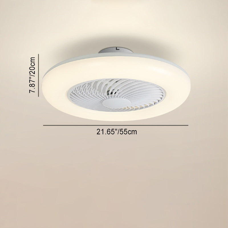 Modern Simplicity Round Iron ABS Acrylic LED Ceiling Fan Light for Bedroom