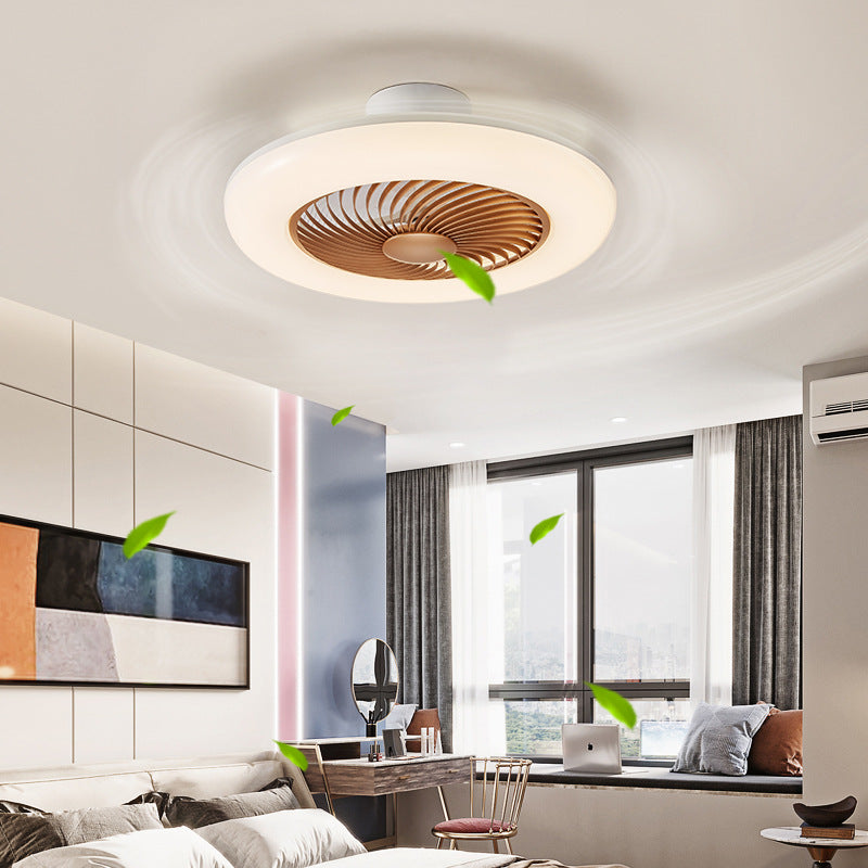 Modern Simplicity Round Iron ABS Acrylic LED Ceiling Fan Light for Bedroom