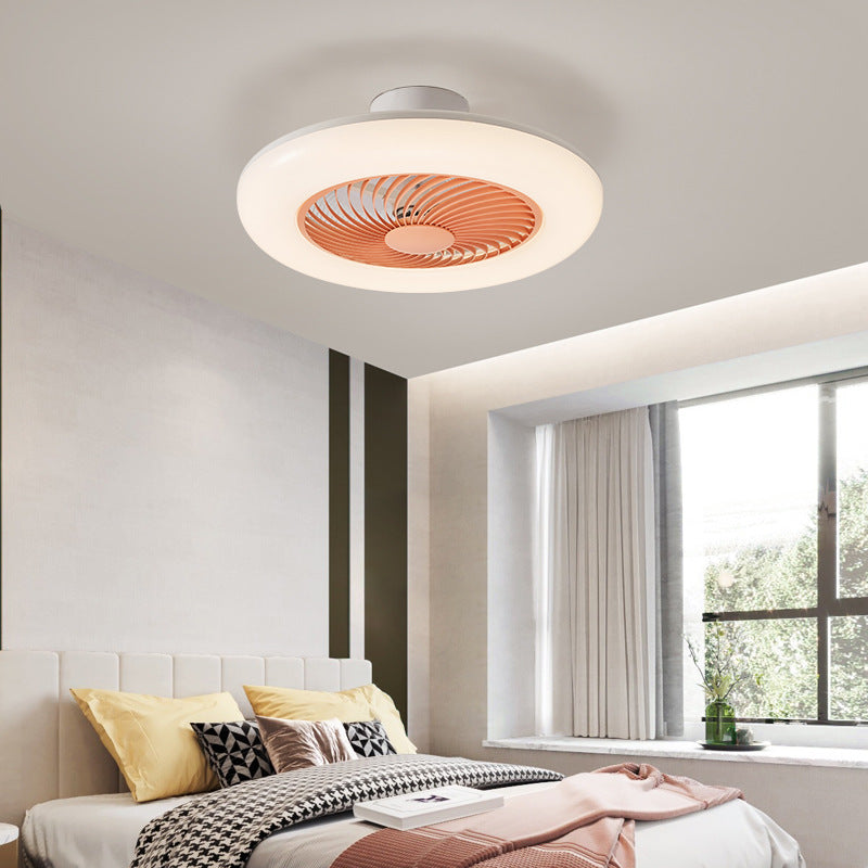 Modern Simplicity Round Iron ABS Acrylic LED Ceiling Fan Light for Bedroom