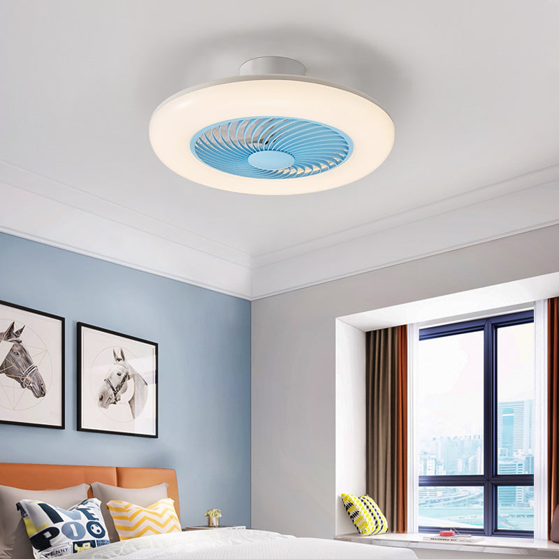 Modern Simplicity Round Iron ABS Acrylic LED Ceiling Fan Light for Bedroom