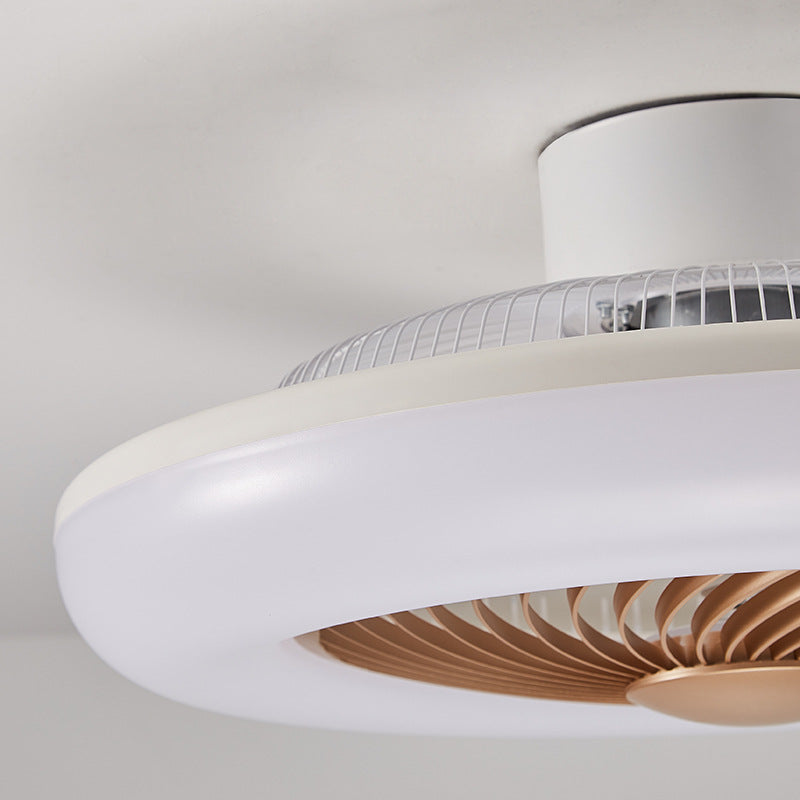 Modern Simplicity Round Iron ABS Acrylic LED Ceiling Fan Light for Bedroom