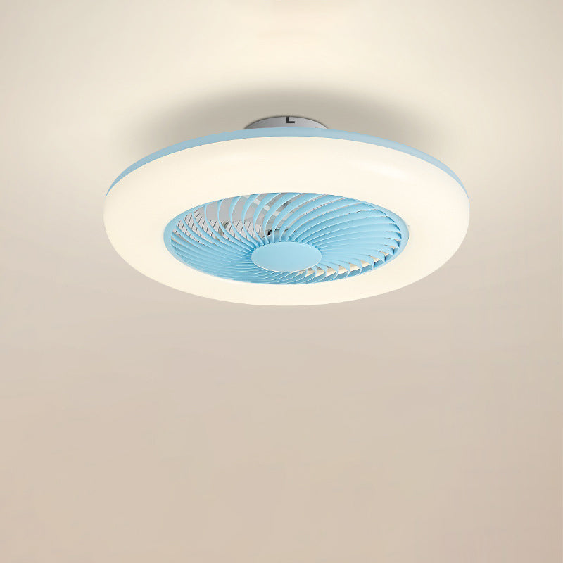 Modern Simplicity Round Iron ABS Acrylic LED Ceiling Fan Light for Bedroom