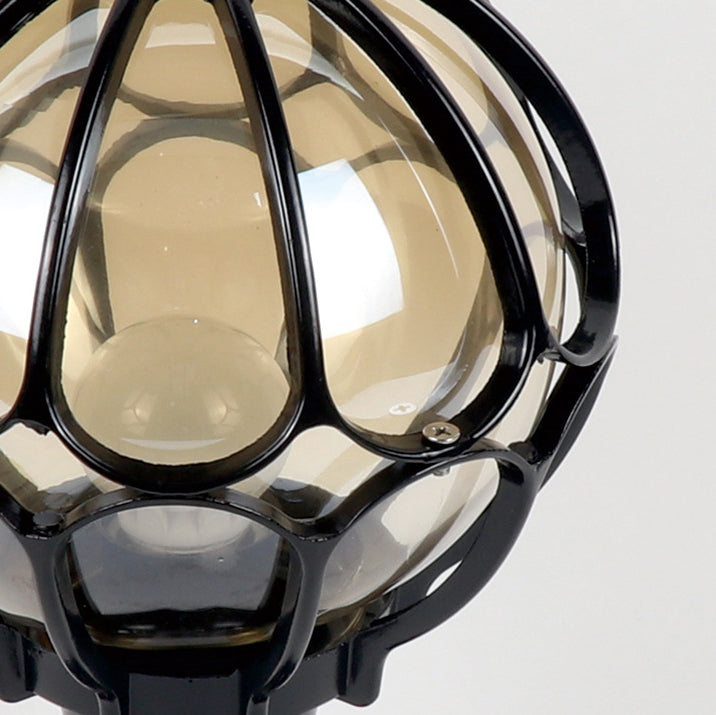 Contemporary Simplicity Round Waterproof Aluminum Glass 1-Light Outdoor Post Light for Garden, Modern Garden Lighting, Durable Waterproof Outdoor Fixture, Stylish Aluminum Post Light, Energy Efficient LED Outdoor Lighting, Landscaped Yard Illumination, De