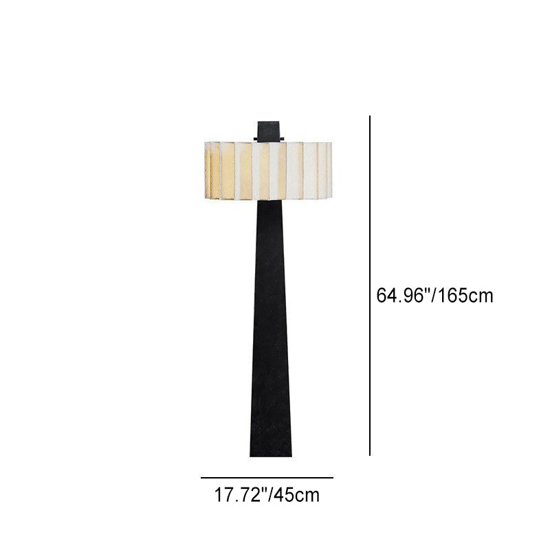 Traditional Japanese Fabric 4-Light Floor Lamp with Iron Hardware for Living Room
