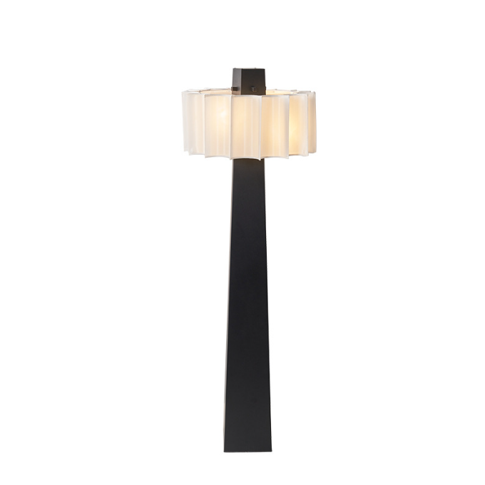 Traditional Japanese Fabric 4-Light Floor Lamp with Iron Hardware for Living Room