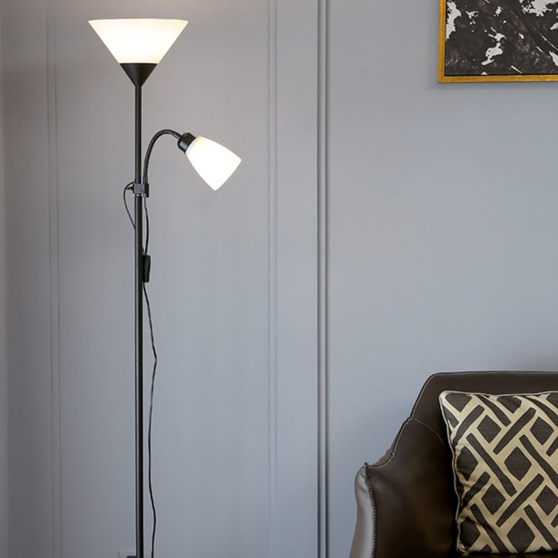 Contemporary Nordic Iron Acrylic Floor Lamp - 1/2 Light Standing Design for Living Room