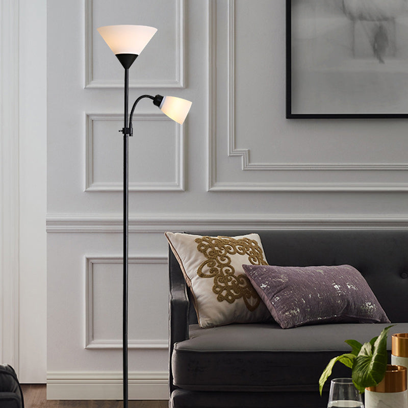 Contemporary Nordic Iron Acrylic Floor Lamp - 1/2 Light Standing Design for Living Room