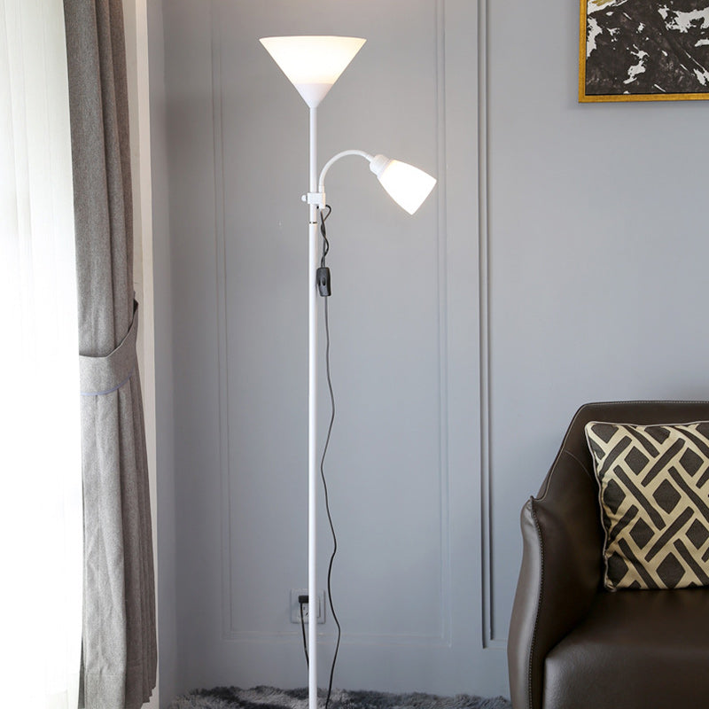Contemporary Nordic Iron Acrylic Floor Lamp - 1/2 Light Standing Design for Living Room