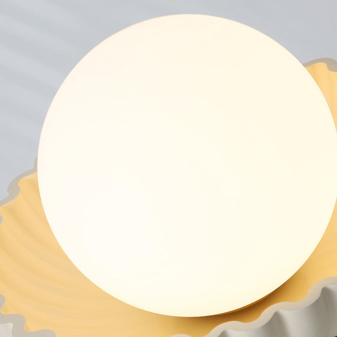 Contemporary Nordic Dome Cream Iron Glass Semi-Flush Mount Hallway Light