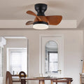 Contemporary Retro Ceiling Fan Light - 3 Blades, LED, Downrods, ABS & Iron for Dining Room