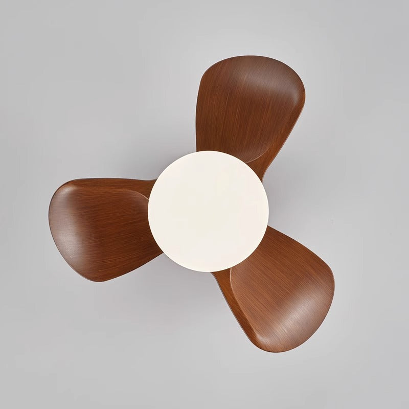 Contemporary Retro Ceiling Fan Light - 3 Blades, LED, Downrods, ABS & Iron for Dining Room