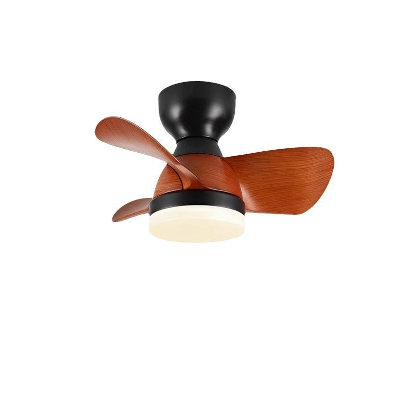 Contemporary Retro Ceiling Fan Light - 3 Blades, LED, Downrods, ABS & Iron for Dining Room