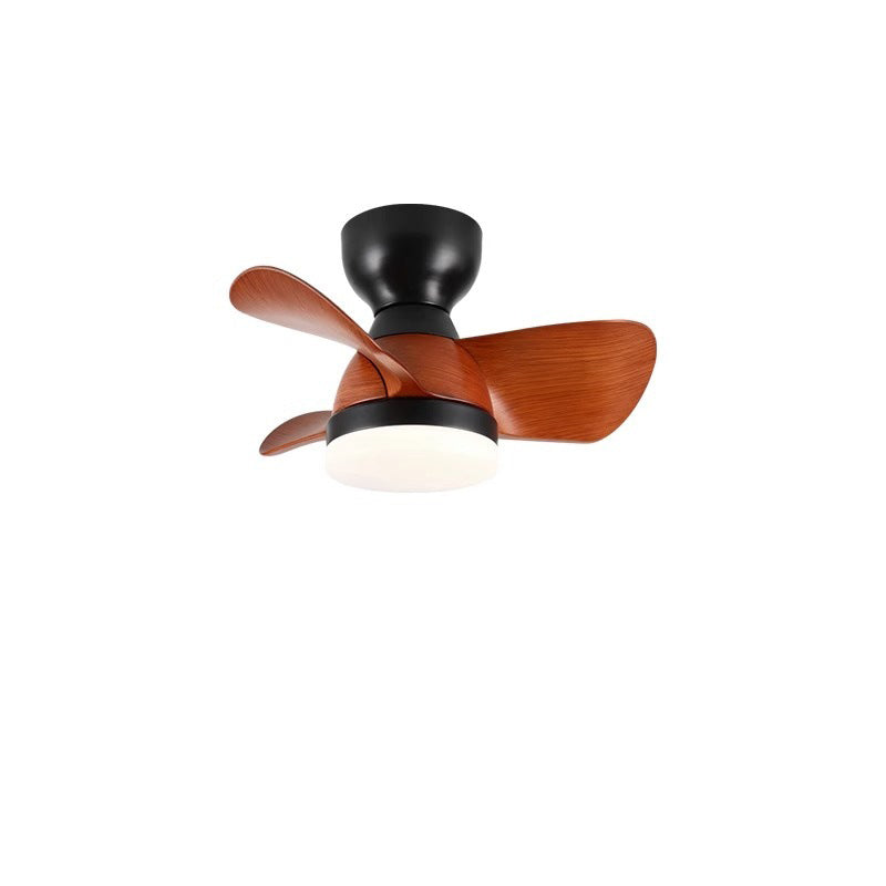 Contemporary Retro Ceiling Fan Light - 3 Blades, LED, Downrods, ABS & Iron for Dining Room