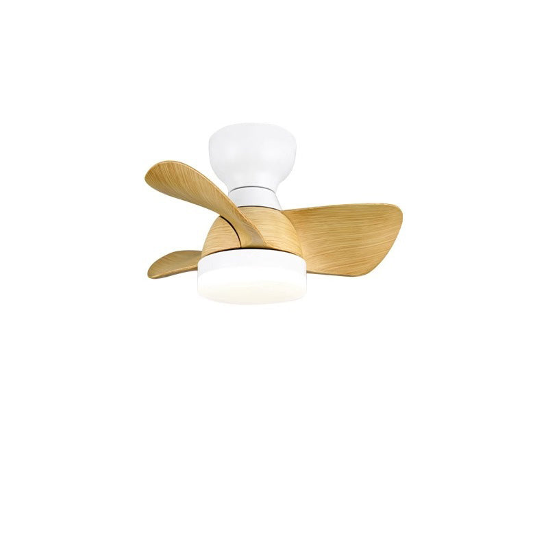 Contemporary Retro Ceiling Fan Light - 3 Blades, LED, Downrods, ABS & Iron for Dining Room