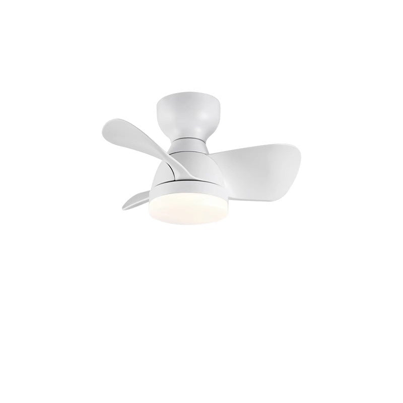 Contemporary Retro Ceiling Fan Light - 3 Blades, LED, Downrods, ABS & Iron for Dining Room