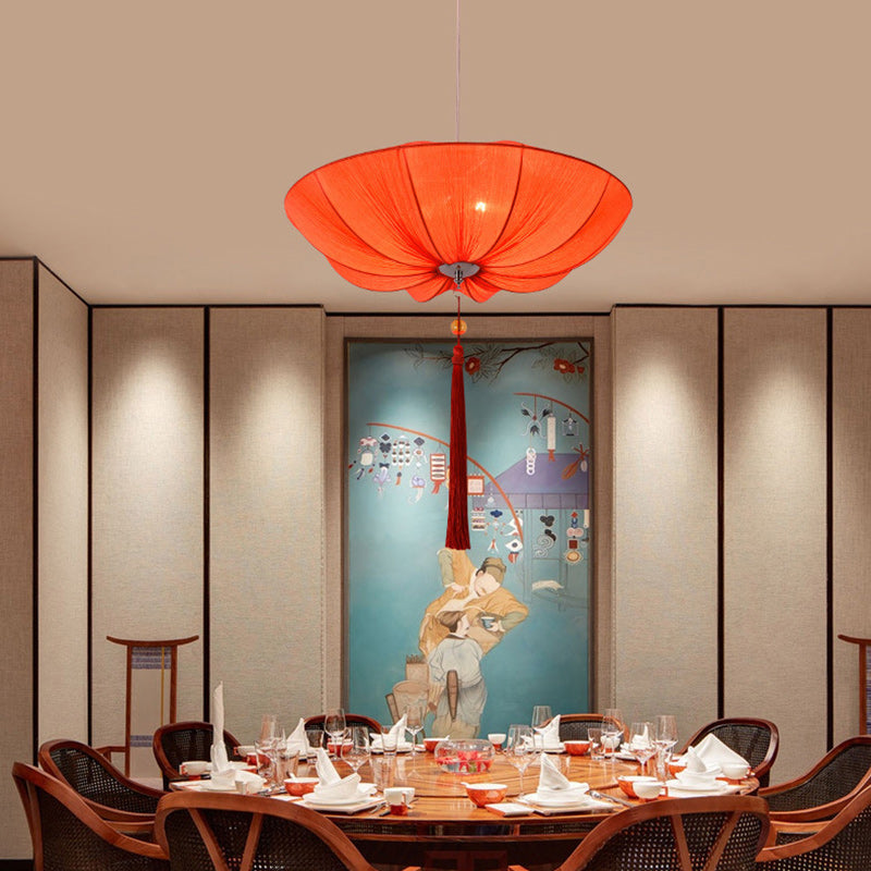 Traditional Chinese Lotus Petal Iron 1/3-Light Chandelier for Dining Room