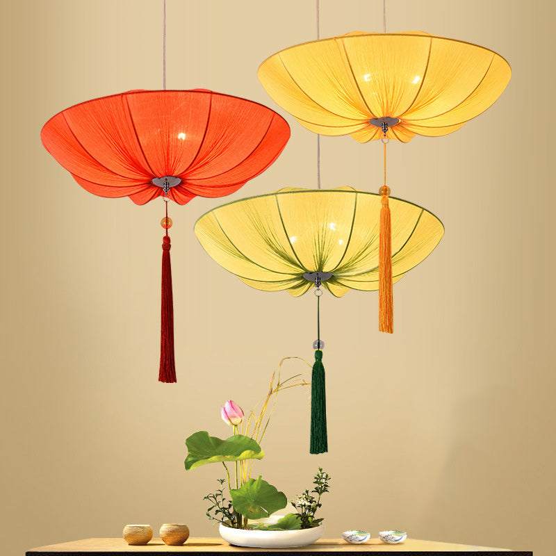 Traditional Chinese Lotus Petal Iron 1/3-Light Chandelier for Dining Room