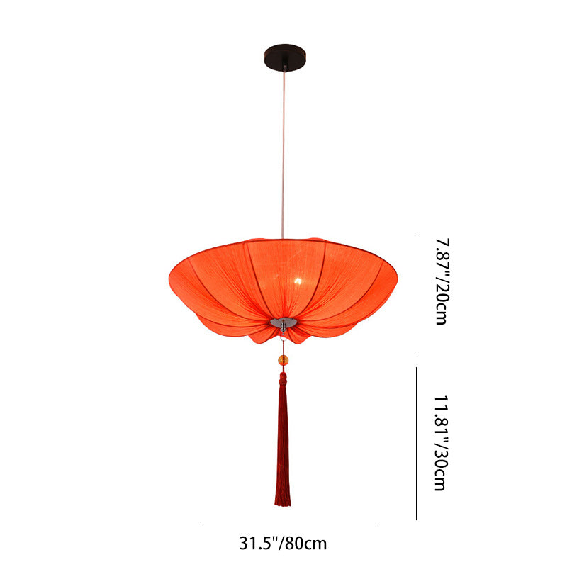 Traditional Chinese Lotus Petal Iron 1/3-Light Chandelier for Dining Room