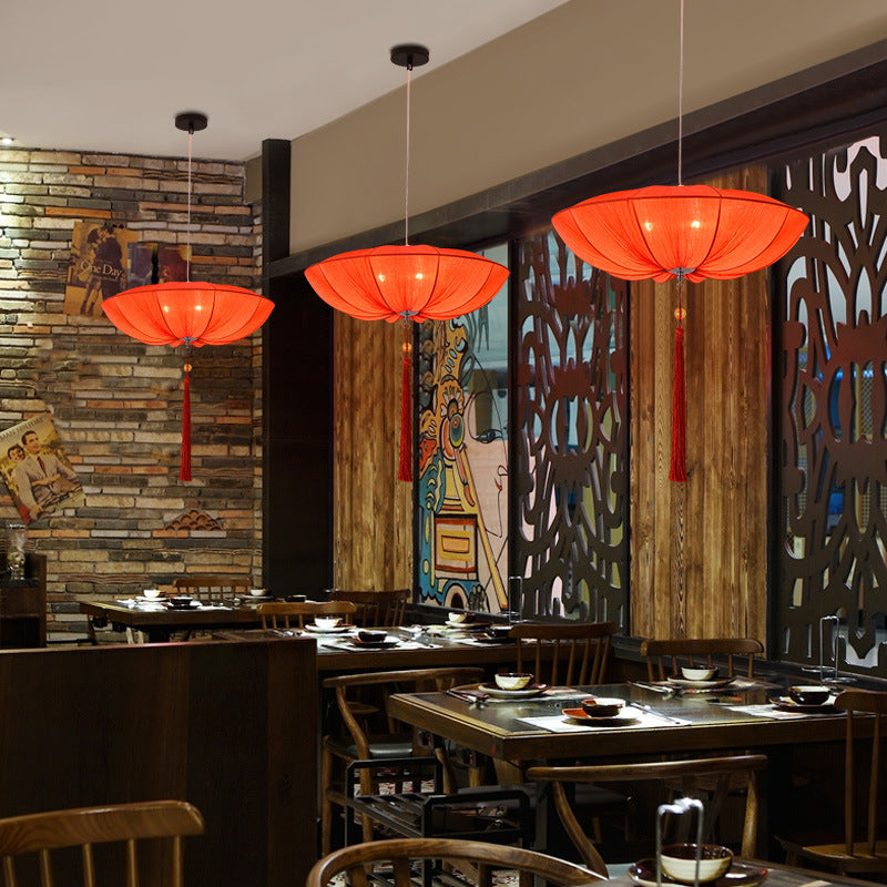 Traditional Chinese Lotus Petal Iron 1/3-Light Chandelier for Dining Room
