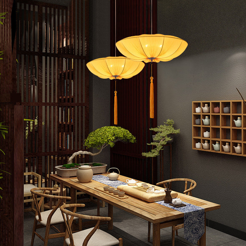 Traditional Chinese Lotus Petal Iron 1/3-Light Chandelier for Dining Room