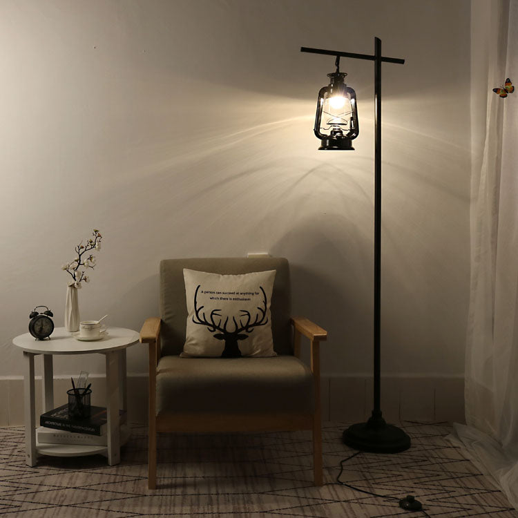 Contemporary Iron Glass Floor Lamp - Simple Kettle Shape for Living Room Lighting