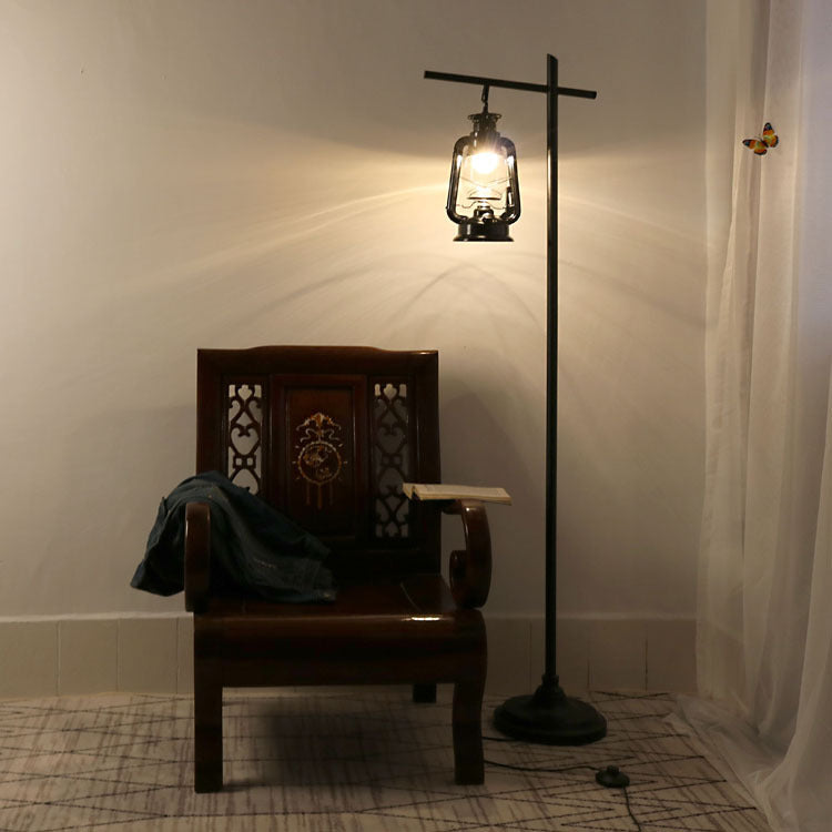 Contemporary Iron Glass Floor Lamp - Simple Kettle Shape for Living Room Lighting