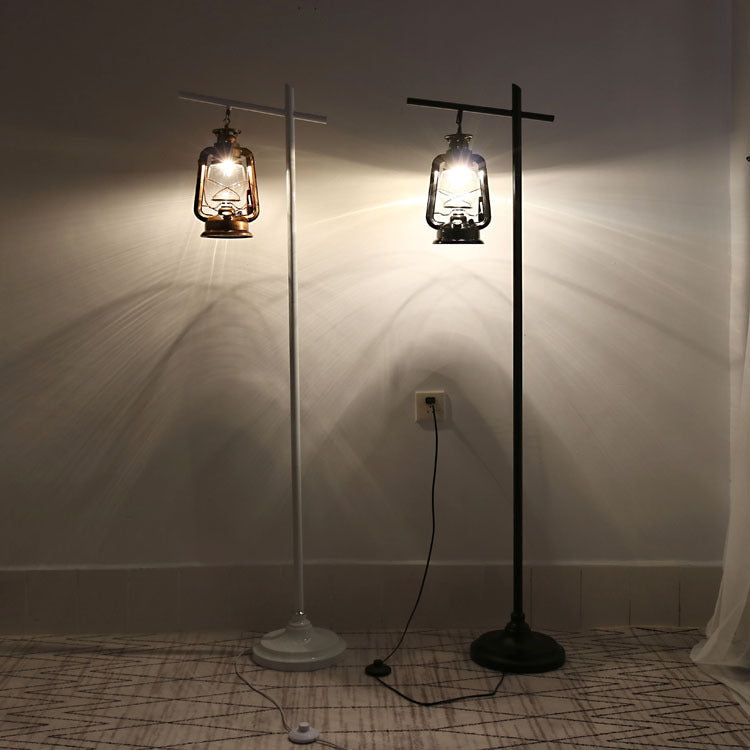 Contemporary Iron Glass Floor Lamp - Simple Kettle Shape for Living Room Lighting