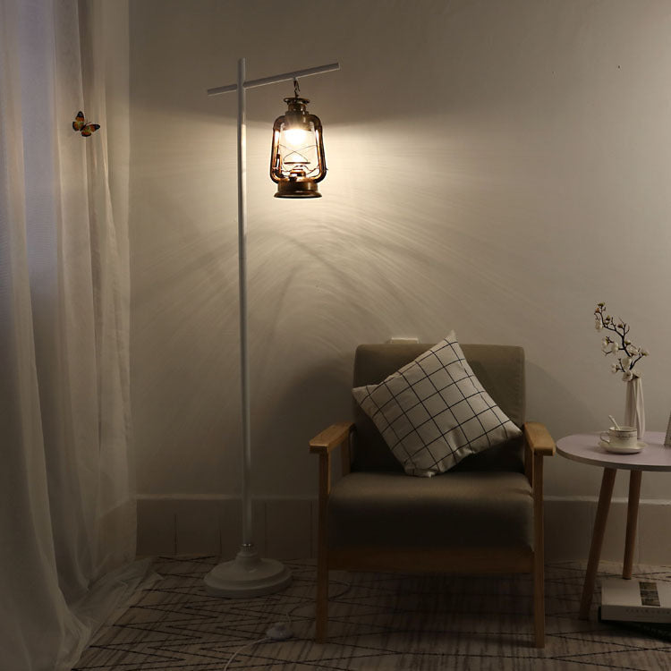 Contemporary Iron Glass Floor Lamp - Simple Kettle Shape for Living Room Lighting