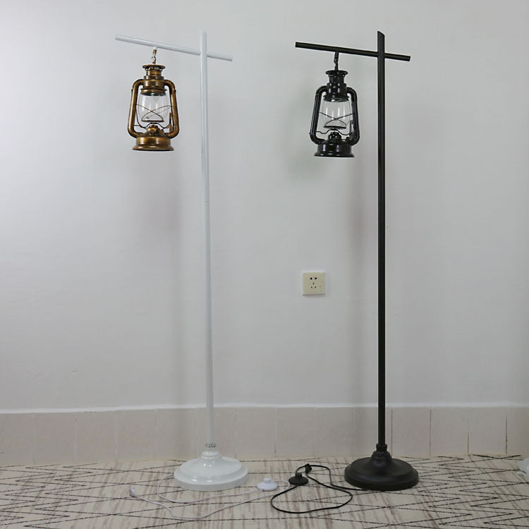 Contemporary Iron Glass Floor Lamp - Simple Kettle Shape for Living Room Lighting