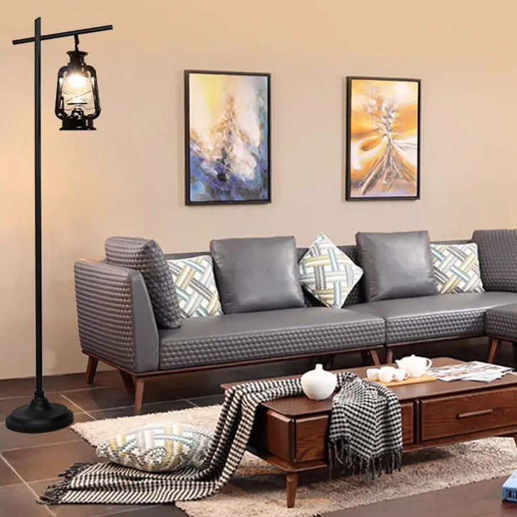Contemporary Iron Glass Floor Lamp - Simple Kettle Shape for Living Room Lighting