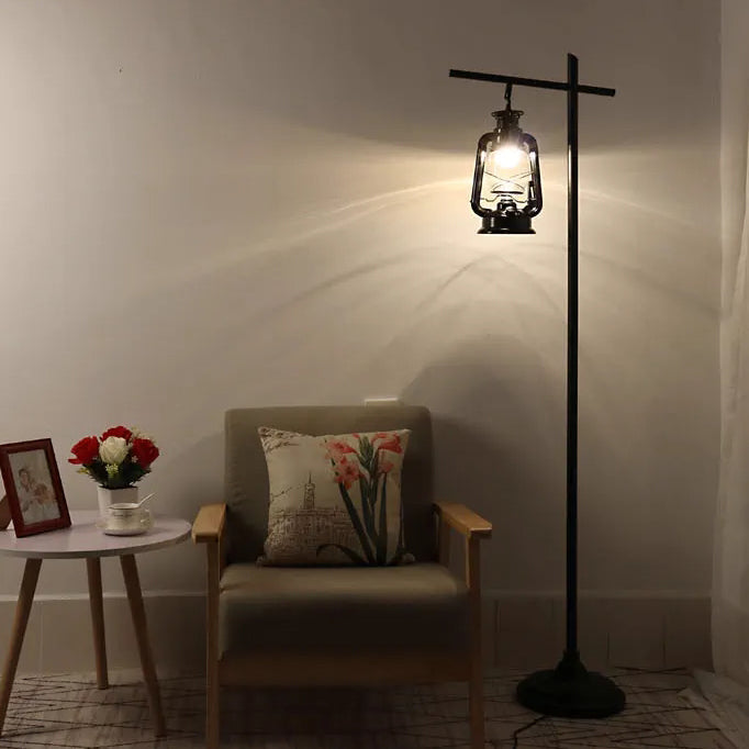 Contemporary Iron Glass Floor Lamp - Simple Kettle Shape for Living Room Lighting