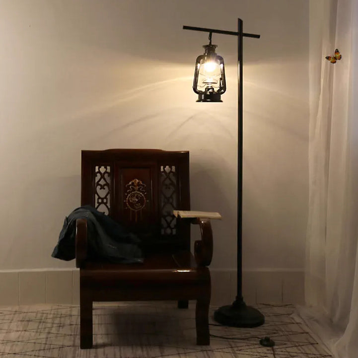 Contemporary Iron Glass Floor Lamp - Simple Kettle Shape for Living Room Lighting