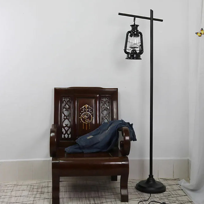 Contemporary Iron Glass Floor Lamp - Simple Kettle Shape for Living Room Lighting