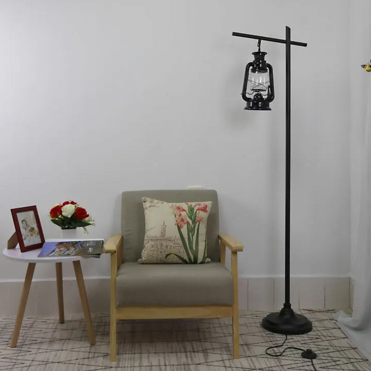 Contemporary Iron Glass Floor Lamp - Simple Kettle Shape for Living Room Lighting