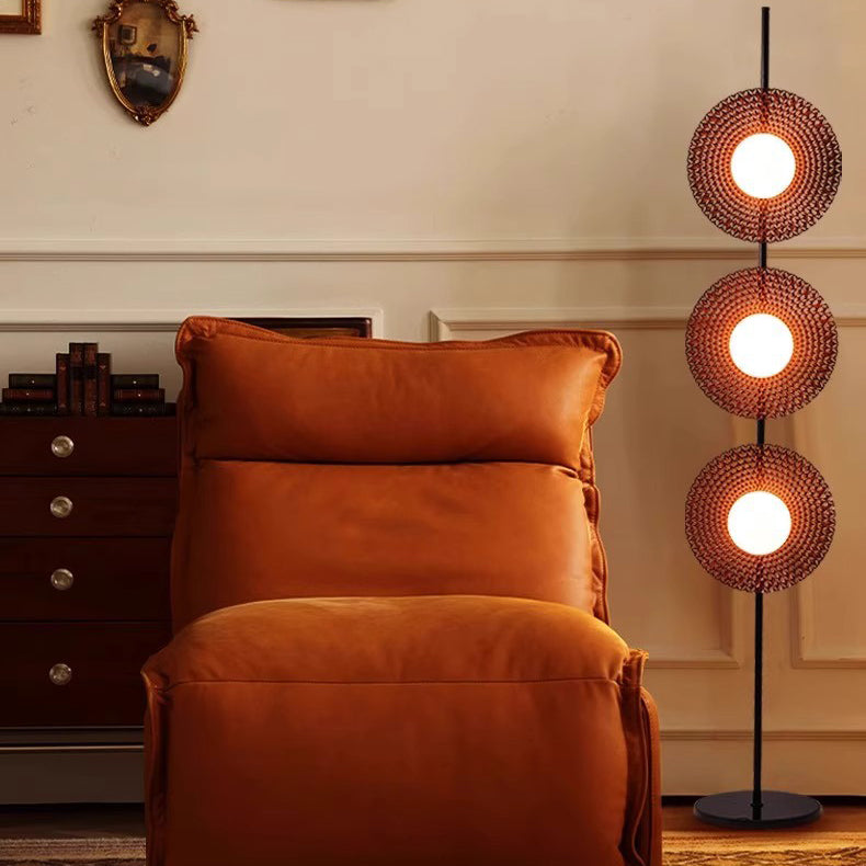 Contemporary Scandinavian Acrylic Floor Lamp with Marble Base and LED Shade for Living Room