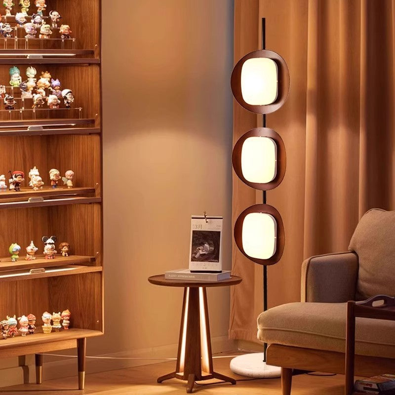 Contemporary Scandinavian Acrylic Floor Lamp with Marble Base and LED Shade for Living Room