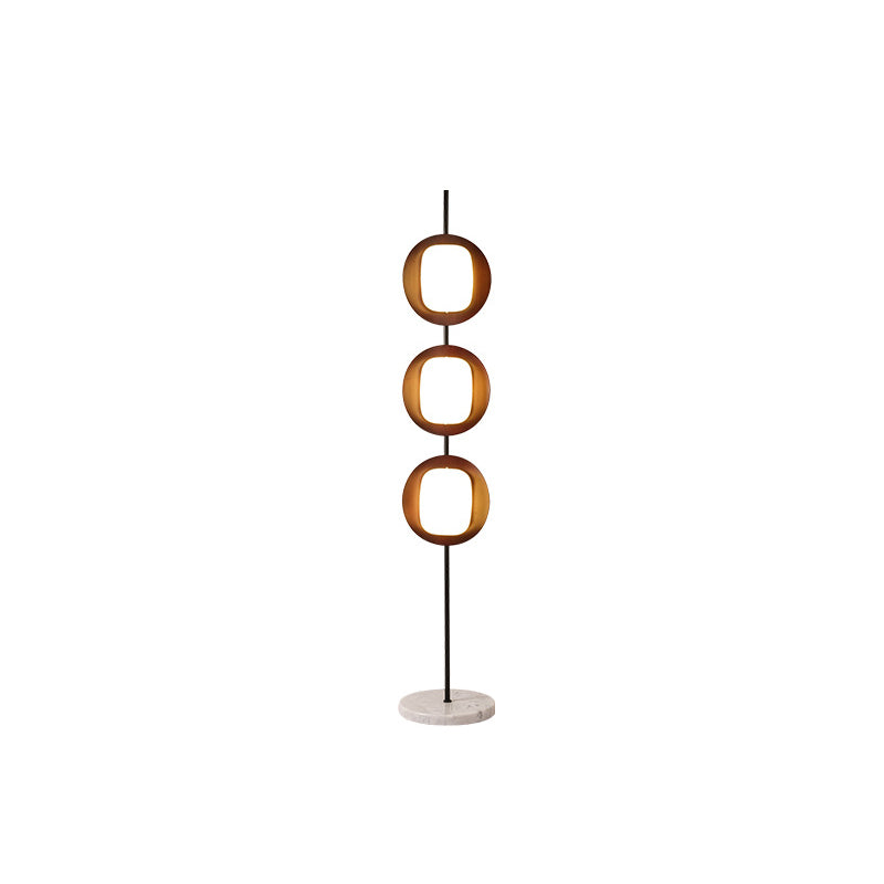 Contemporary Scandinavian Acrylic Floor Lamp with Marble Base and LED Shade for Living Room