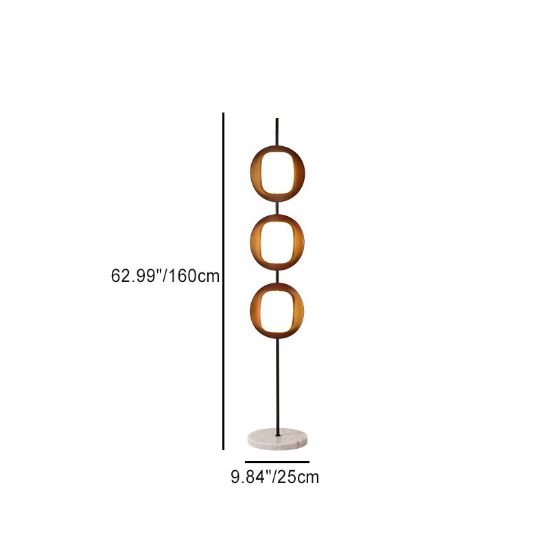 Contemporary Scandinavian Acrylic Floor Lamp with Marble Base and LED Shade for Living Room