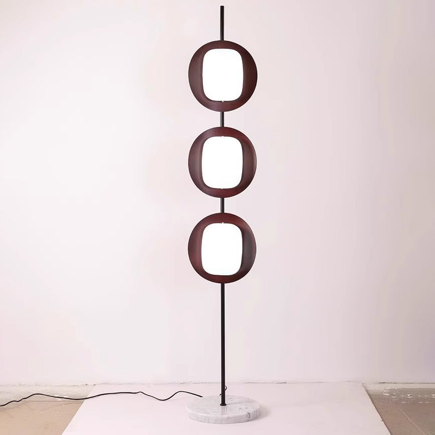 Contemporary Scandinavian Acrylic Floor Lamp with Marble Base and LED Shade for Living Room