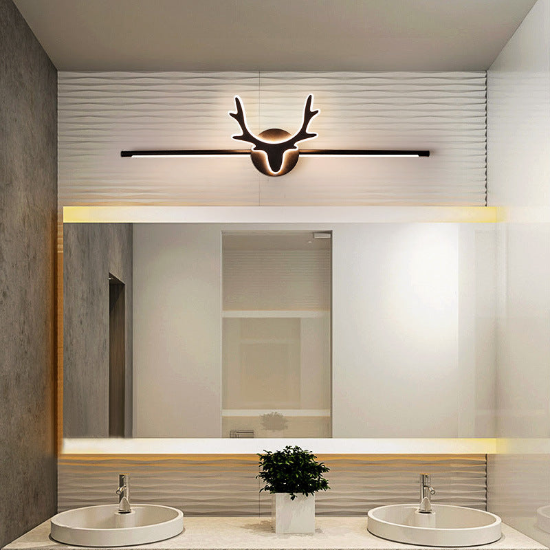Contemporary Scandinavian Deer Iron Acrylic LED Vanity Light Sconce for Bathroom