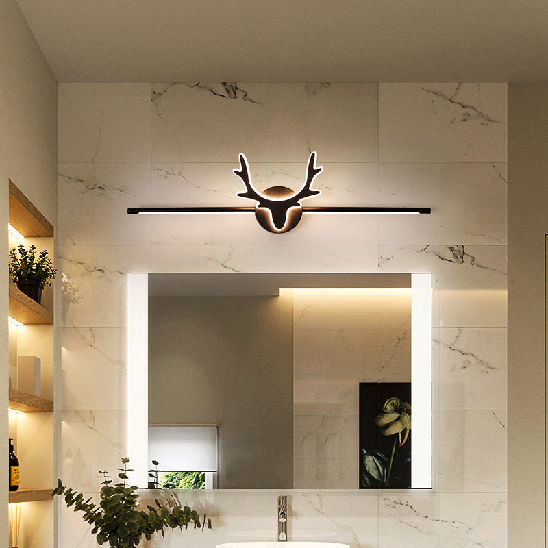 Contemporary Scandinavian Deer Iron Acrylic LED Vanity Light Sconce for Bathroom