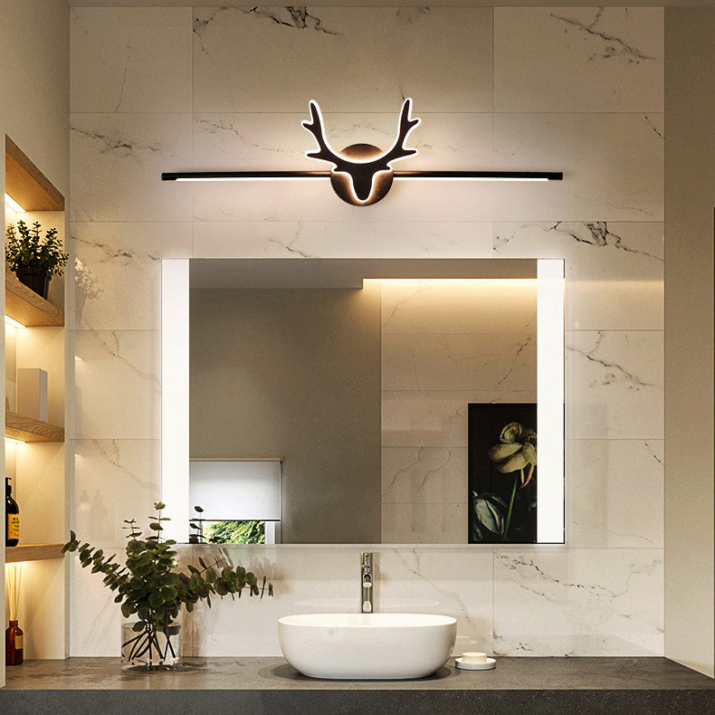Contemporary Scandinavian Deer Iron Acrylic LED Vanity Light Mirror Sconce for Bathroom