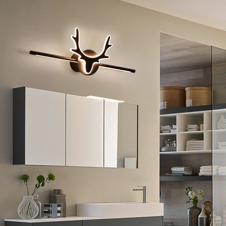 Contemporary Scandinavian Deer Iron Acrylic LED Vanity Light Mirror Sconce for Bathroom