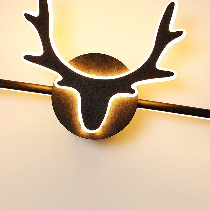 Contemporary Scandinavian Deer Iron Acrylic LED Vanity Light Sconce for Bathroom