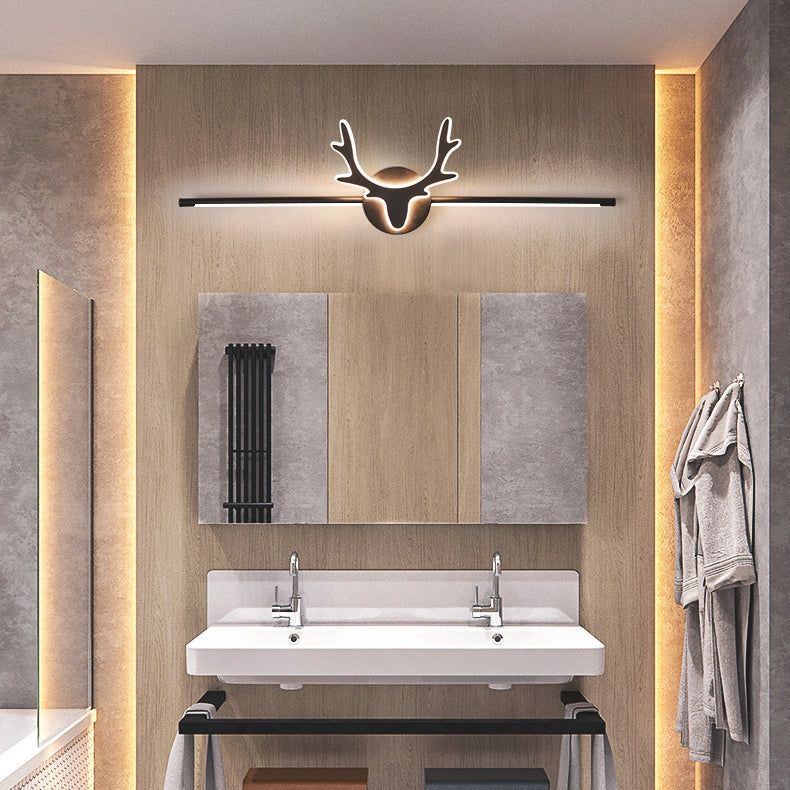 Contemporary Scandinavian Deer Iron Acrylic LED Vanity Light Mirror Sconce for Bathroom