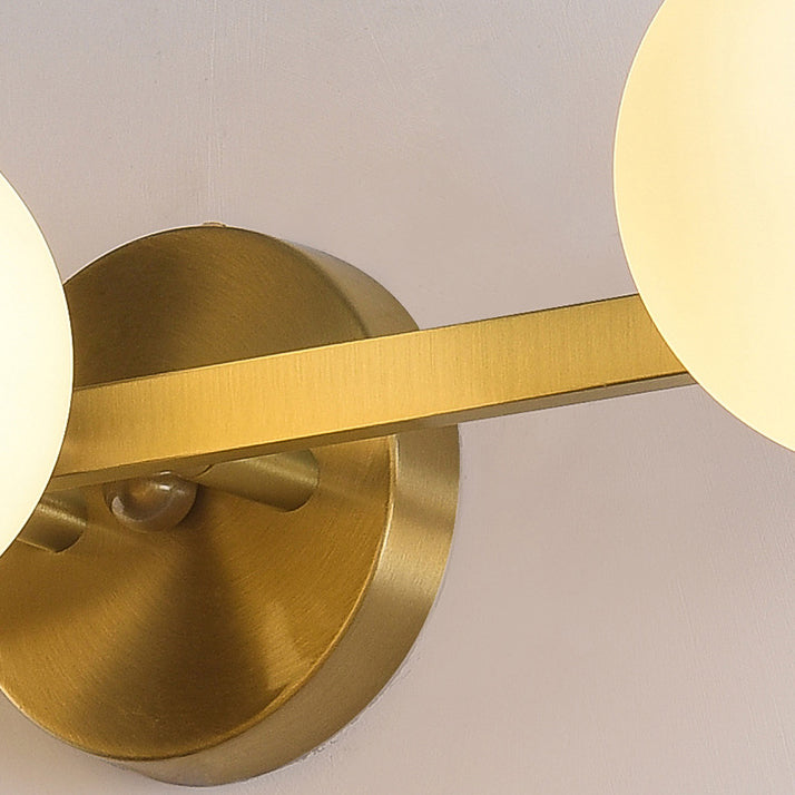 Modern Copper Glass Orb 3/4-Light Vanity Wall Sconce for Bathroom Mirror