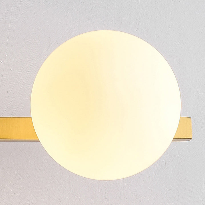 Modern Copper Glass Orb 3/4-Light Vanity Wall Sconce for Bathroom Mirror
