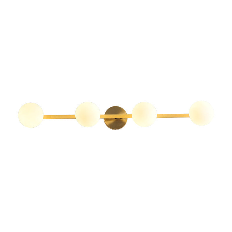 Modern Copper Glass Orb 3/4-Light Vanity Wall Sconce for Bathroom Mirror